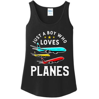 Just A Who Loves Planes Funny Pilot Flying Airplane Ladies Essential Tank