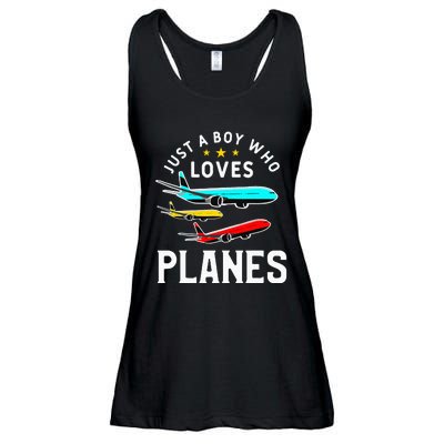 Just A Who Loves Planes Funny Pilot Flying Airplane Ladies Essential Flowy Tank