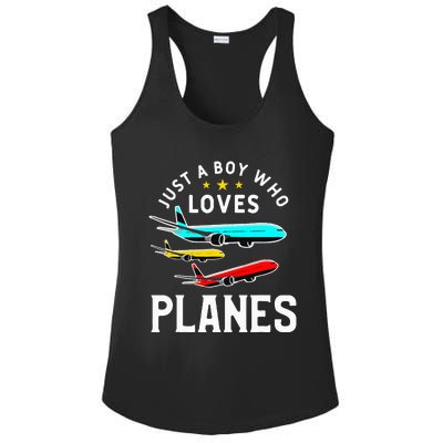 Just A Who Loves Planes Funny Pilot Flying Airplane Ladies PosiCharge Competitor Racerback Tank