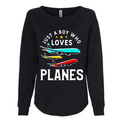 Just A Who Loves Planes Funny Pilot Flying Airplane Womens California Wash Sweatshirt