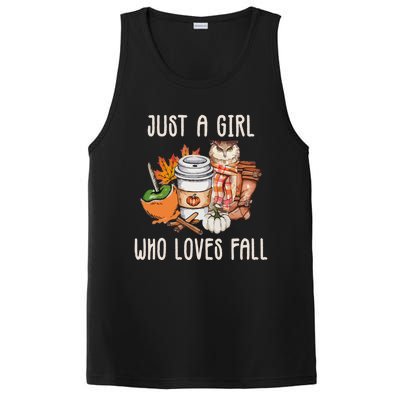 Just A Who Loves Fall Autumn Season Quote Retro Vintage Meaningful Gift PosiCharge Competitor Tank