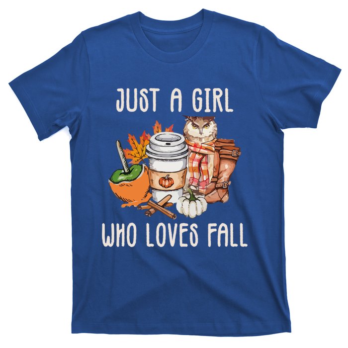 Just A Who Loves Fall Autumn Season Quote Retro Vintage Meaningful Gift T-Shirt