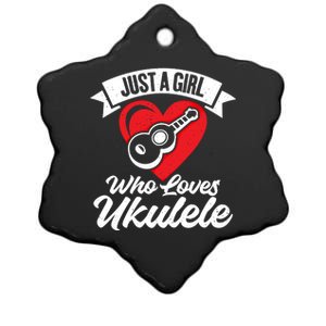 Just A Who Loves Ukulele Uke Music Ukulele Musician Gift Ceramic Star Ornament