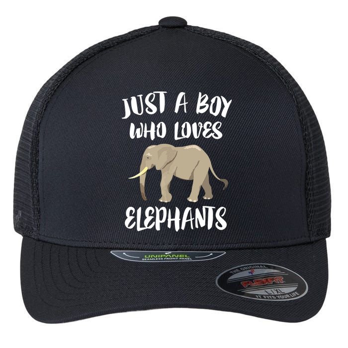 Just A Who Loves Elephants Elephant Lover Flexfit Unipanel Trucker Cap