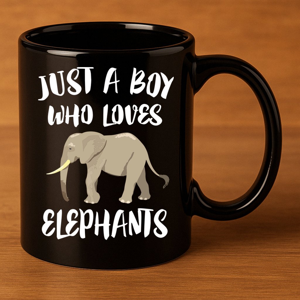 Just A Who Loves Elephants Elephant Lover 11oz C Handle Ceramic Mug
