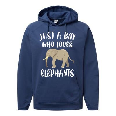 Just A Who Loves Elephants Elephant Lover Performance Fleece Hoodie