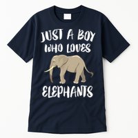 Just A Who Loves Elephants Elephant Lover Tall T-Shirt