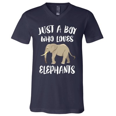 Just A Who Loves Elephants Elephant Lover V-Neck T-Shirt