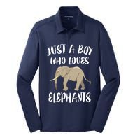 Just A Who Loves Elephants Elephant Lover Silk Touch Performance Long Sleeve Polo