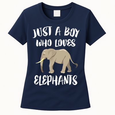 Just A Who Loves Elephants Elephant Lover Womens T-Shirt