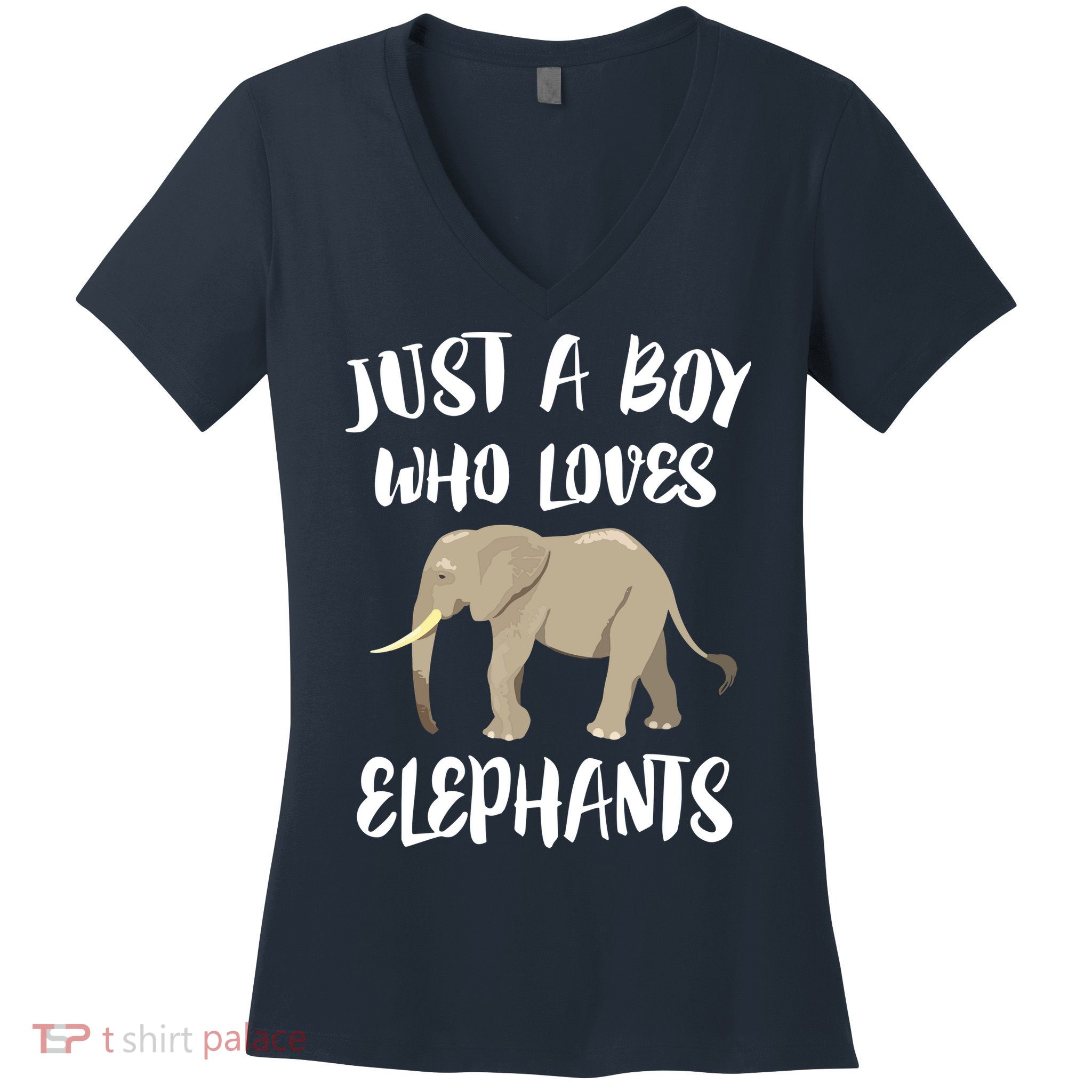 Just A Who Loves Elephants Elephant Lover Women's V-Neck T-Shirt