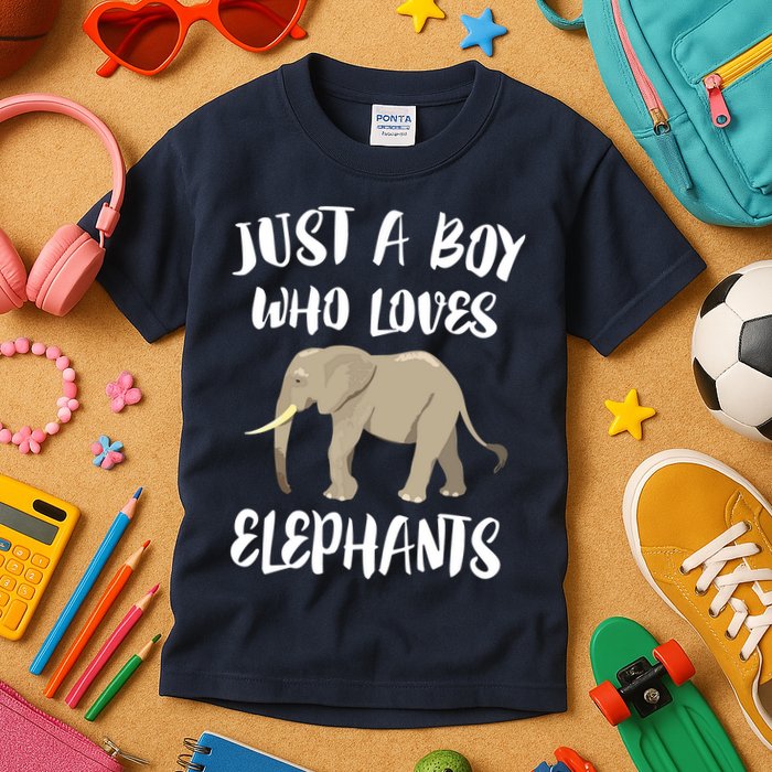 Just A Who Loves Elephants Elephant Lover Kids T-Shirt