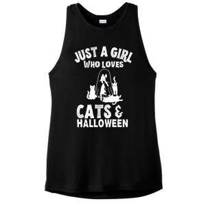 Just A Who Loves Cats And Halloween For Cat Lover Cool Gift Ladies PosiCharge Tri-Blend Wicking Tank