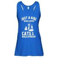 Just A Who Loves Cats And Halloween For Cat Lover Cool Gift Ladies Essential Flowy Tank