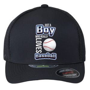 Just A Who Really Loves Baseball Funny Baseball Design Gift Flexfit Unipanel Trucker Cap