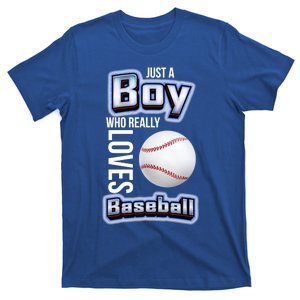 Just A Who Really Loves Baseball Funny Baseball Design Gift T-Shirt