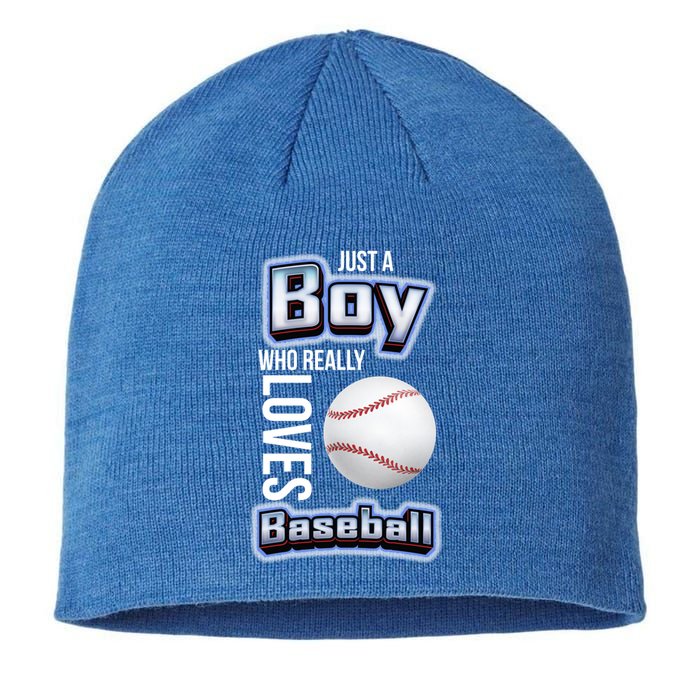 Just A Who Really Loves Baseball Funny Baseball Design Gift Sustainable Beanie