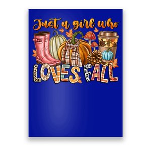 Just A Who Loves Fall Colorful Plaid Autumn Season Cool Gift Poster