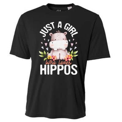 Just A Who Loves Hippos Hippopotamus Hippo Lover Cooling Performance Crew T-Shirt