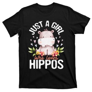 Just A Who Loves Hippos Hippopotamus Hippo Lover T-Shirt