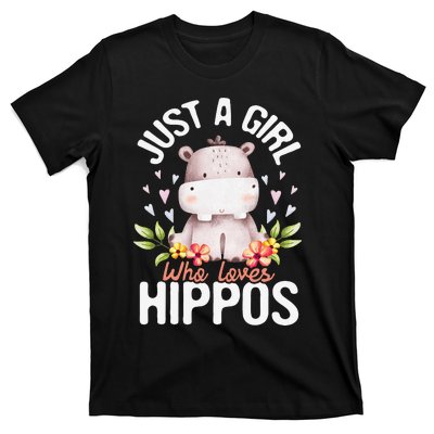 Just A Who Loves Hippos Hippopotamus Hippo Lover T-Shirt