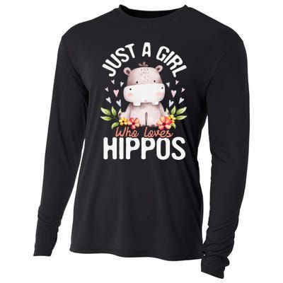 Just A Who Loves Hippos Hippopotamus Hippo Lover Cooling Performance Long Sleeve Crew