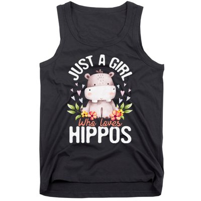 Just A Who Loves Hippos Hippopotamus Hippo Lover Tank Top