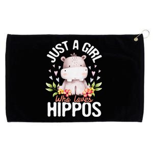 Just A Who Loves Hippos Hippopotamus Hippo Lover Grommeted Golf Towel