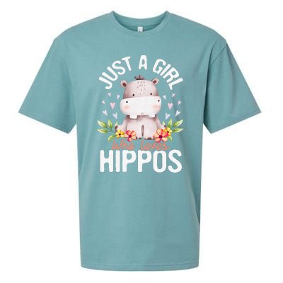 Just A Who Loves Hippos Hippopotamus Hippo Lover Sueded Cloud Jersey T-Shirt