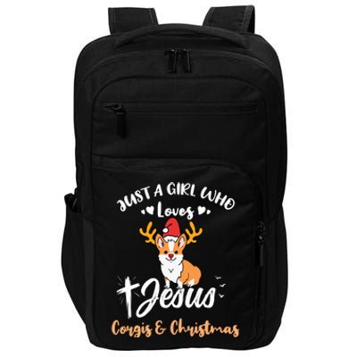 Just A Who Loves Jesus And Corgis And Christmas Cute Gift Impact Tech Backpack