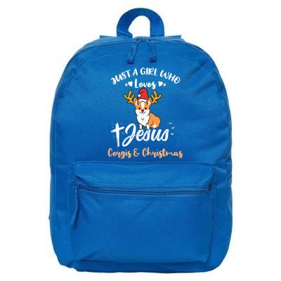 Just A Who Loves Jesus And Corgis And Christmas Cute Gift 16 in Basic Backpack