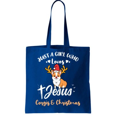 Just A Who Loves Jesus And Corgis And Christmas Cute Gift Tote Bag