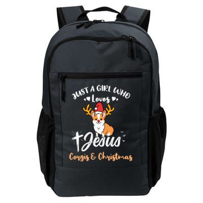 Just A Who Loves Jesus And Corgis And Christmas Cute Gift Daily Commute Backpack