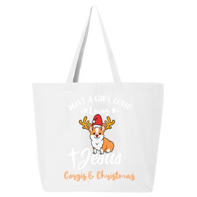 Just A Who Loves Jesus And Corgis And Christmas Cute Gift 25L Jumbo Tote