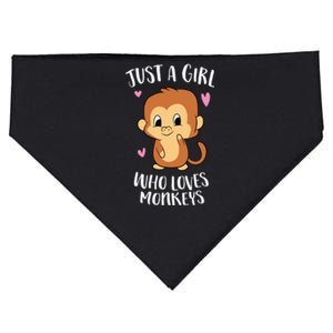 Just A Who Loves Monkeys Cute Monkey Lover Gift USA-Made Doggie Bandana