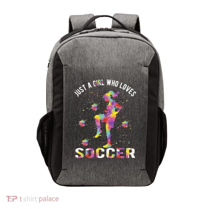 Just A  Who Loves Soccer and Slime Sports Gifts Teens Vector Backpack