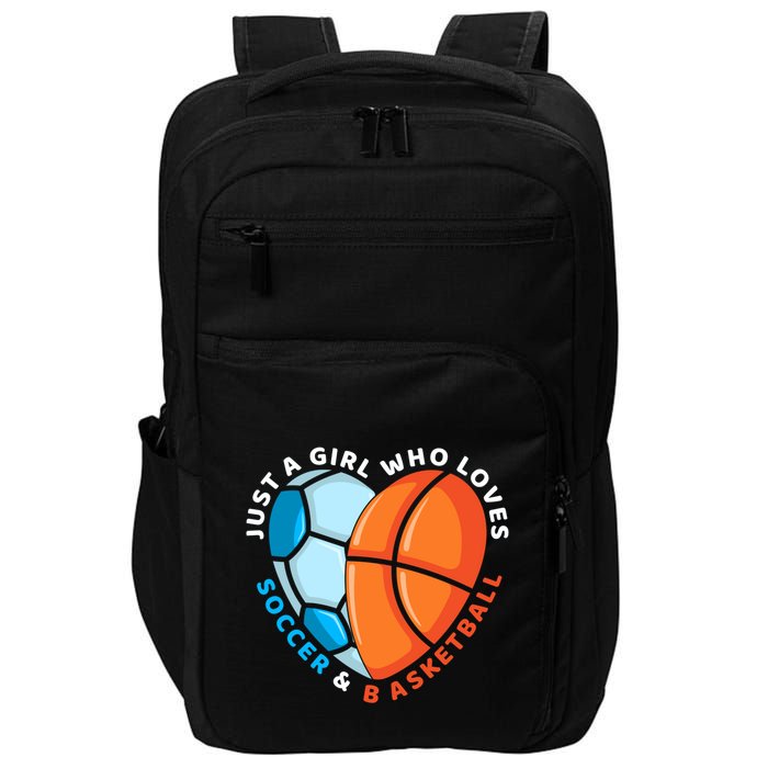 Just A Who Loves Soccer And Basketball Ball Gift Impact Tech Backpack