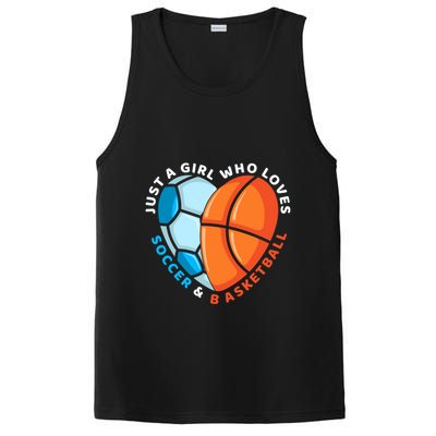 Just A Who Loves Soccer And Basketball Ball Gift PosiCharge Competitor Tank