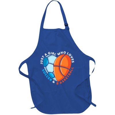 Just A Who Loves Soccer And Basketball Ball Gift Apron