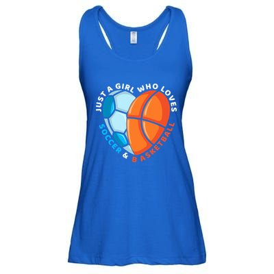 Just A Who Loves Soccer And Basketball Ball Gift Ladies Essential Flowy Tank