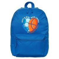 Just A Who Loves Soccer And Basketball Ball Gift 16 in Basic Backpack