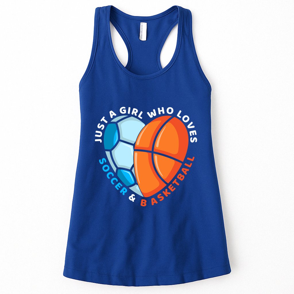 Just A Who Loves Soccer And Basketball Ball Gift Womens Tank Top