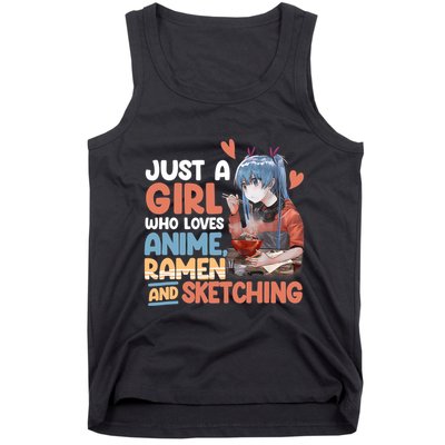 Just A Who Loves Anime Ra And Sketching Otaku Anime Tank Top