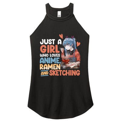 Just A Who Loves Anime Ra And Sketching Otaku Anime Women's Perfect Tri Rocker Tank