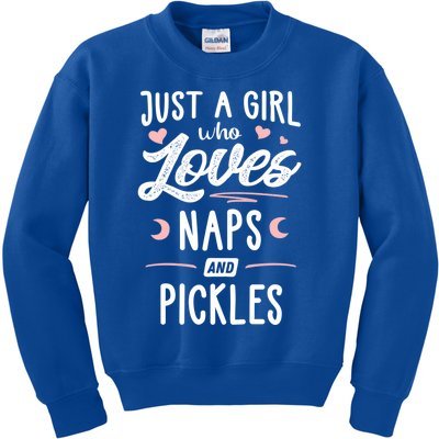 Just A Who Loves Naps And Pickles Gift Kids Sweatshirt