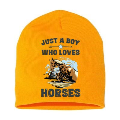 Just A Who Loves Horses Horse Equestrian Short Acrylic Beanie