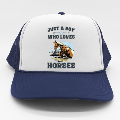 Just A Who Loves Horses Horse Equestrian Trucker Hat