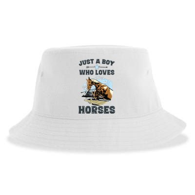 Just A Who Loves Horses Horse Equestrian Sustainable Bucket Hat