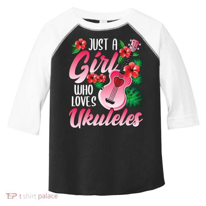 Just A Who Loves Ukuleles Gift Ukulele Player Gift Toddler Fine Jersey T-Shirt