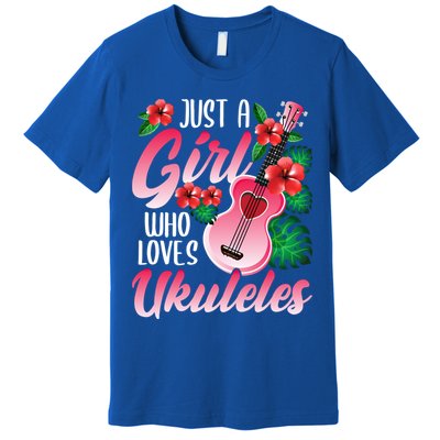 Just A Who Loves Ukuleles Gift Ukulele Player Gift Premium T-Shirt